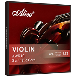 AWR10 Violin Sting Set, Plated Steel Plain String, Nylon Core, Al-Mg and Silver Winding
